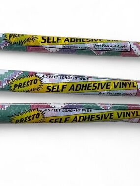 Vtg 80s 90s Presto Self Adhesive Vinyl Roll Green purple Aztec southwestern
